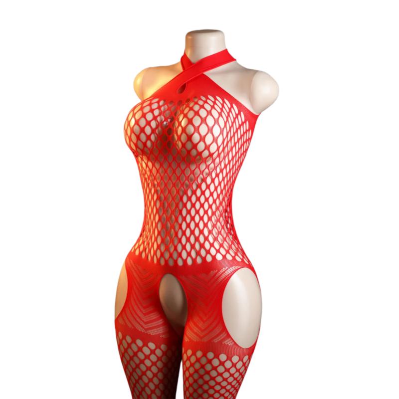 Fishnet Bodystockings Crotchless Sexy Body Stockings Lingerie Women Hollow Transparent Underwear Erotic Apparel Black Tights