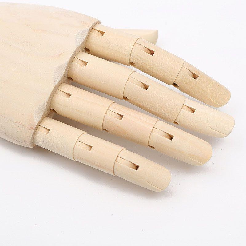 Right Left Wooden Hand Model Sketching Drawing Jointed Movable Fingers Mannequin