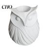 Wavy Pattern Desk Organizer 3D Printed Owl Pen Holder, 2 in 1 Flower Vase Black And White Cup Organizer, Cute Plastic Makeup Brush Home Office