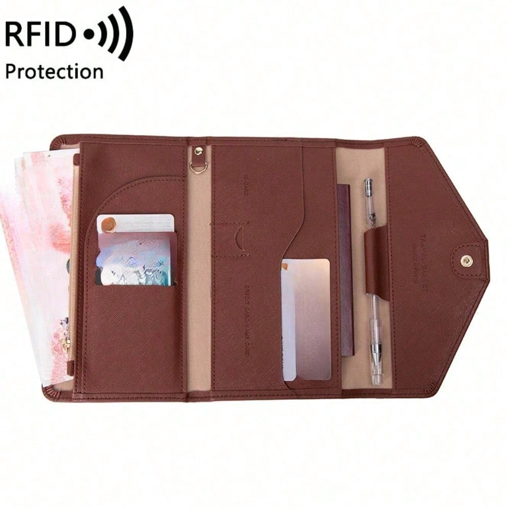 Bolsa para Pasaporte de Mujer Nueva RFID Multifunción para Billetes y Documentación Holder para Pasaporte de Viaje al Extranjero para Hombres y Mujeres