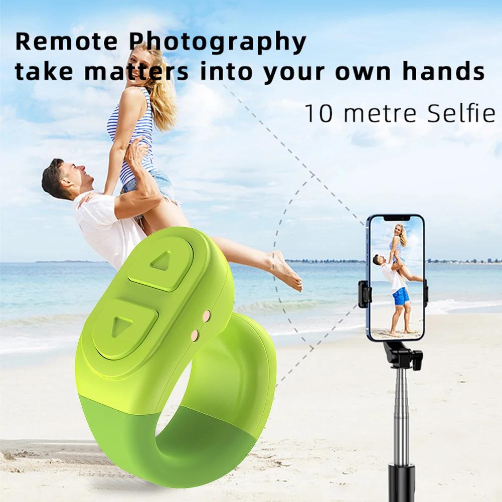 For TikTok Scrolling Ring Wireless Camera Shutter Selfie Button Kindle App Remote Page Turner Clicker for iOS Android Cell Phone