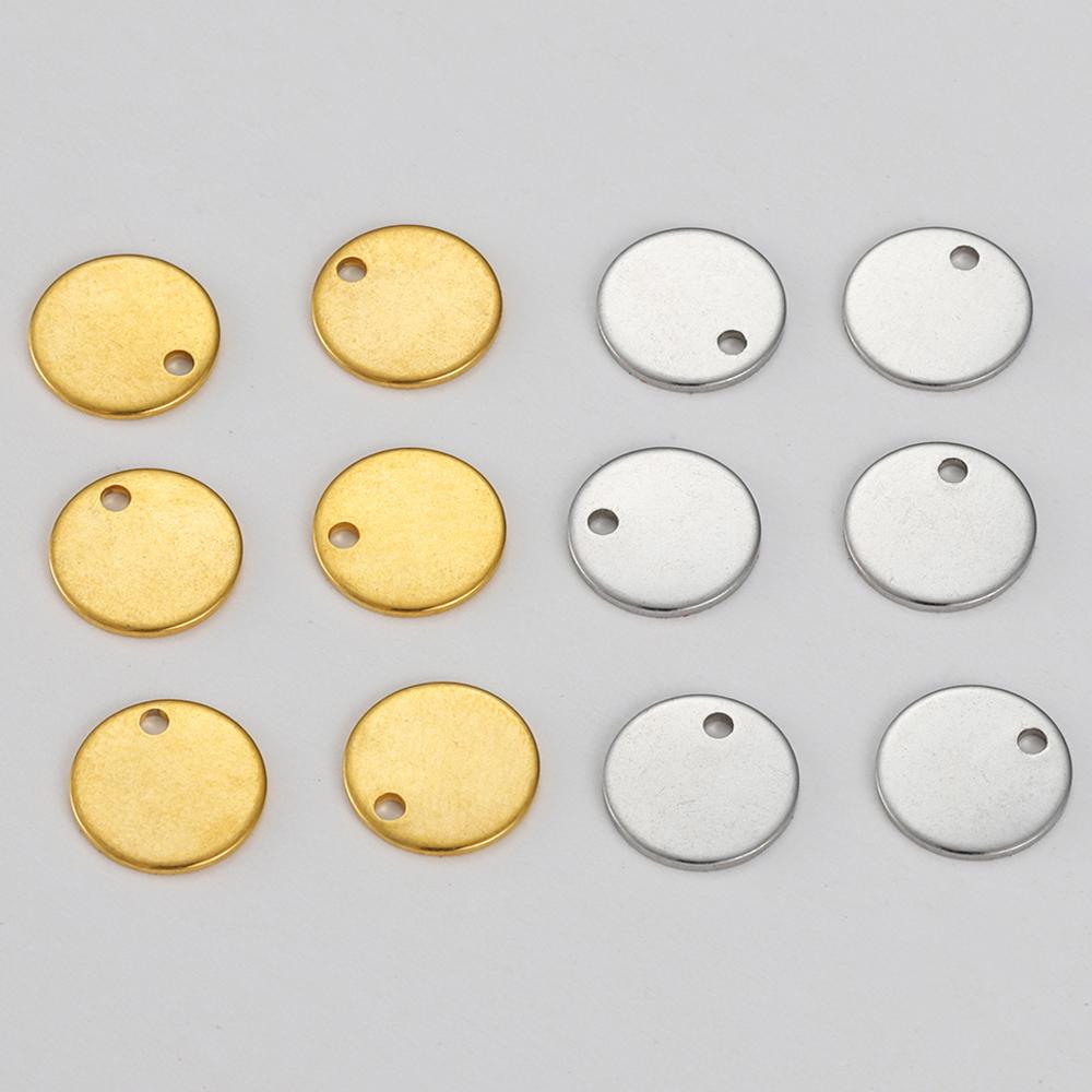 40-100 stuks Goud 8-15mm Roestvrij Staal Lege Stempel Hondenhanger Bedels Stempel Lege Hangers DIY Armband Bedel Sieradenonderdeel