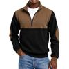 Herre Colorblock Halv Glidelås Ståkrage Genser Herre Sport Stor Størrelse Casual Ståkrage Genser