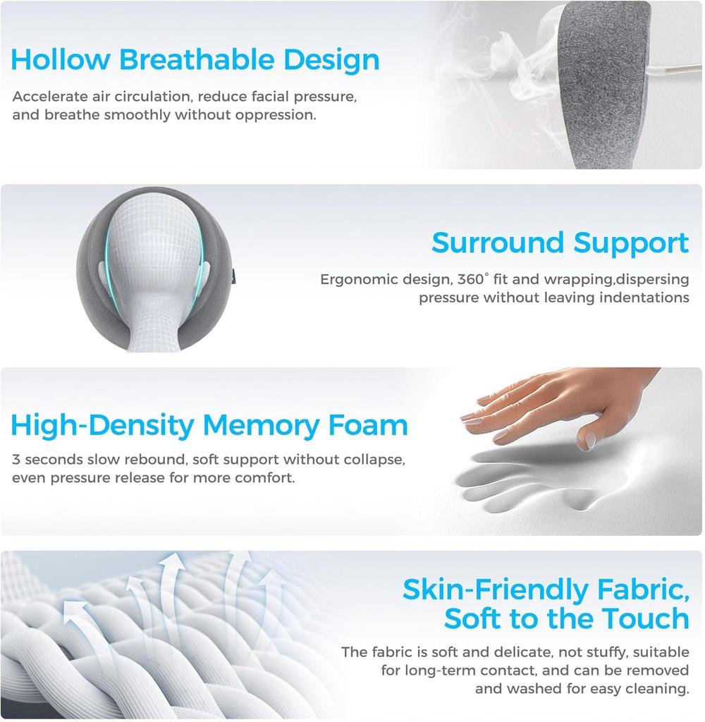 Ergonomics Lying Down Pillow Memory Foam Breathable Head Support Pillow Snap Body Massage Face Rest Pillow for Beauty Salon
