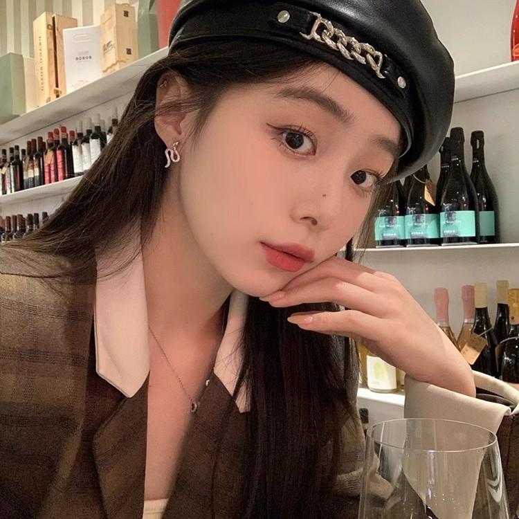 chaebol big lady snake stud earrings niche temperament unique earrings design sense high-end earrings women