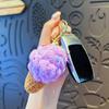 1PC Ice Cream Keychain Bag Pendants With Colorful Scoops Cute Mini Waffle Cones Perfect for Handbags Women