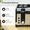 Sleek Textured Kettle and Four-Slice Toaster Set - Black