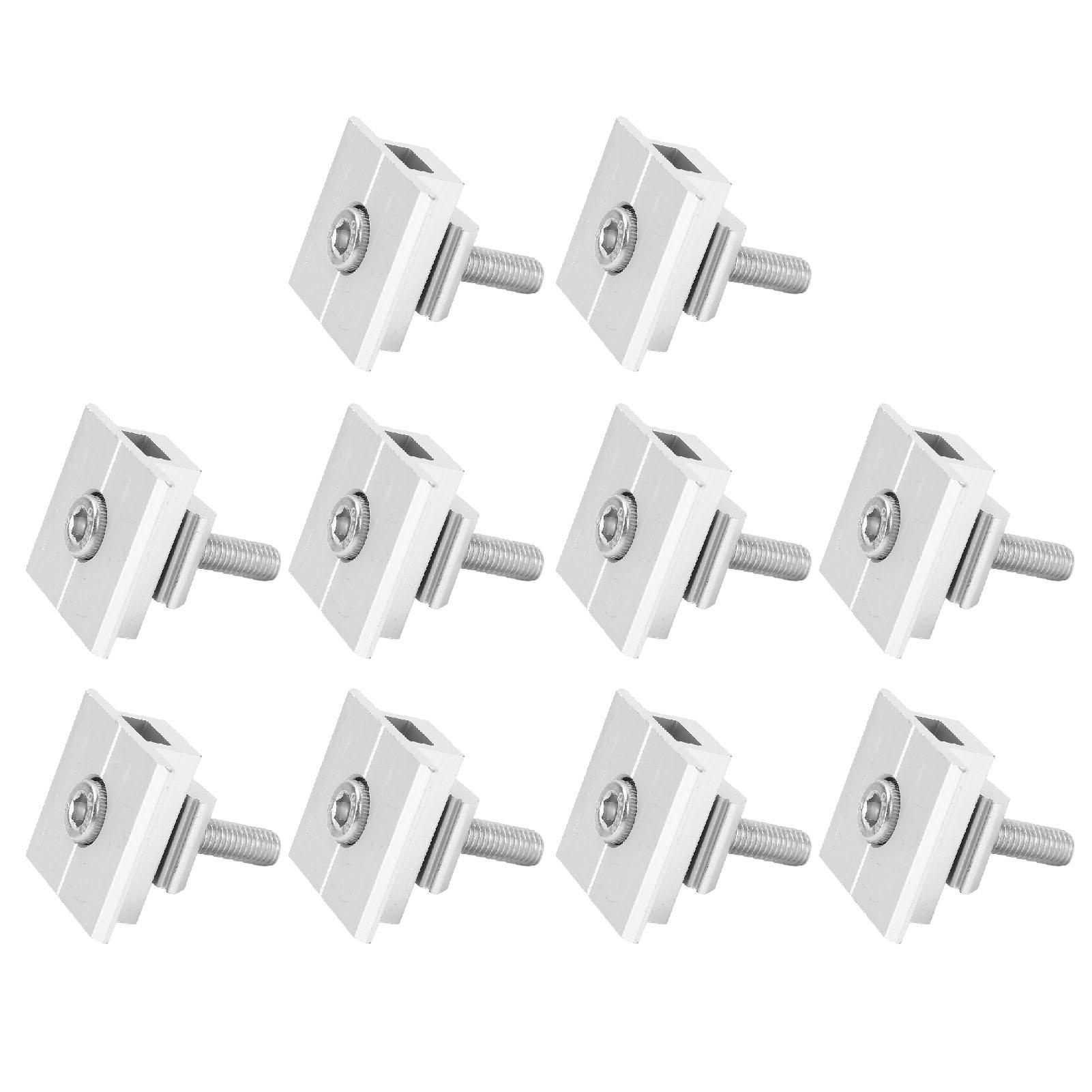 

10Pcs Solar Panel Mid Clamps Waterproof Mount Aluminum Bracket Mounting Accessories