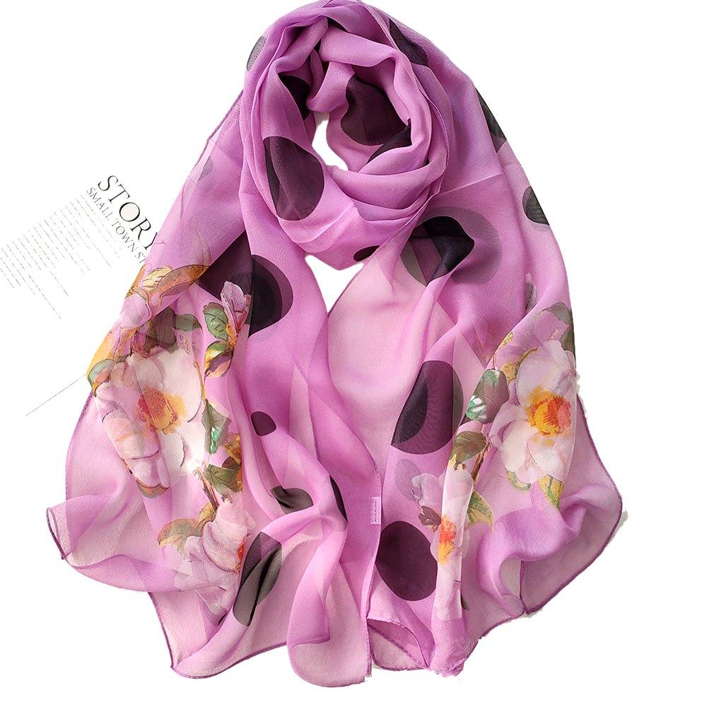 

Oriental Camellia Scarf - 160x50cm Silky Georgette Shawl, UPF Sun Protection Wrap, Elegant Chiffon Hijab & Beach Cover-Up 160cm
