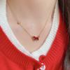 French simple zircon natal year pony pendant necklace accessories women's sweater chain necklace