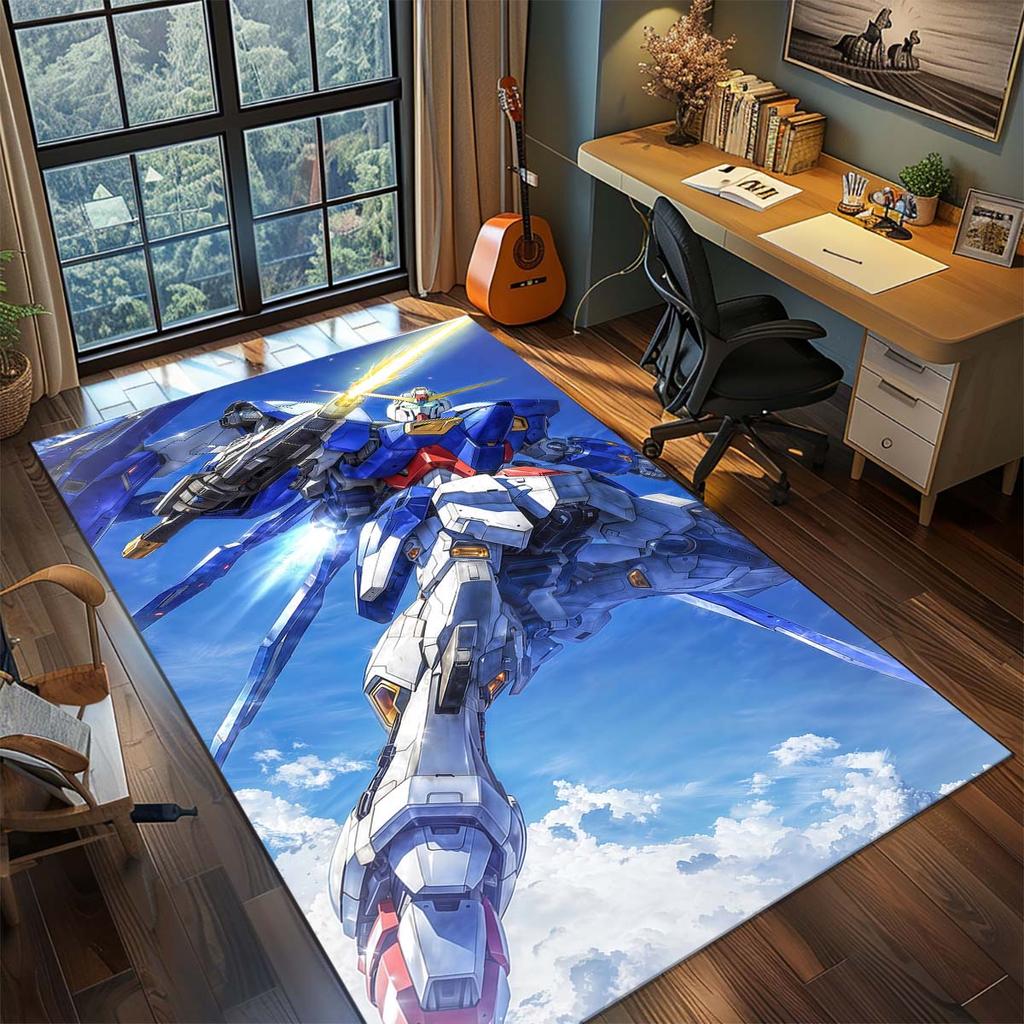 Gundam Anime Mecha Robot Rug Carpet Large Area Rug Non Slip Washable Floor Mat Gamer Room Bedroom Home Decor