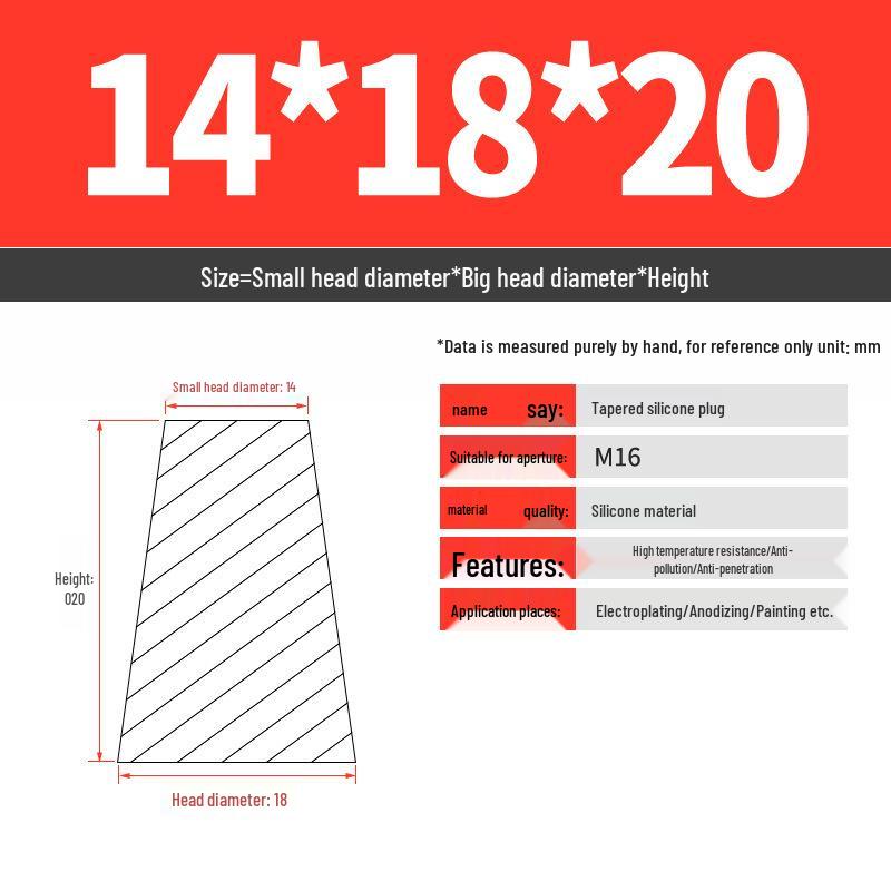 High-Temperature Resistant Silicone Tapered Stopper with Threaded Hole Plug for Sealing and Oxidation Protection