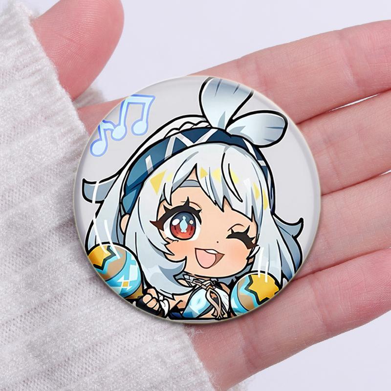 Anime Game Genshin Impact Mualani Soft Button Pins Character Kinich X Mualani Fanart Brooch Handmade Badge Fans Collection Gifts