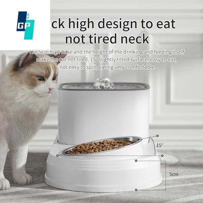 Fuente de agua para gatos 2 en 1, bebedero y cuenco de alimentación automático para gatos, filtración de recirculación de 3L, agua potable para gatos domésticos