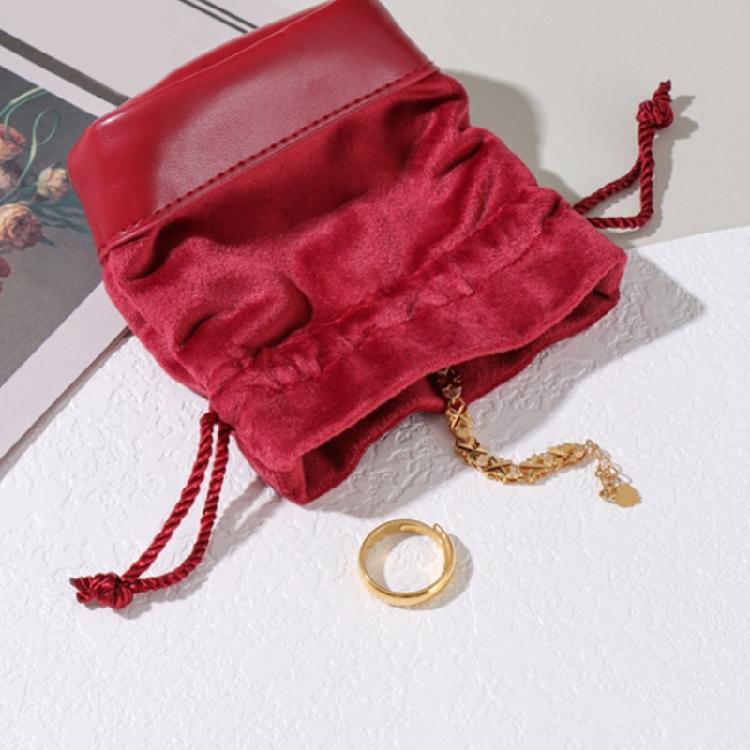 Luxurious Plush Drawstring Organizers Bag Elegant Plush Drawstring Storage Bag for Jewelry and Small Item Organization