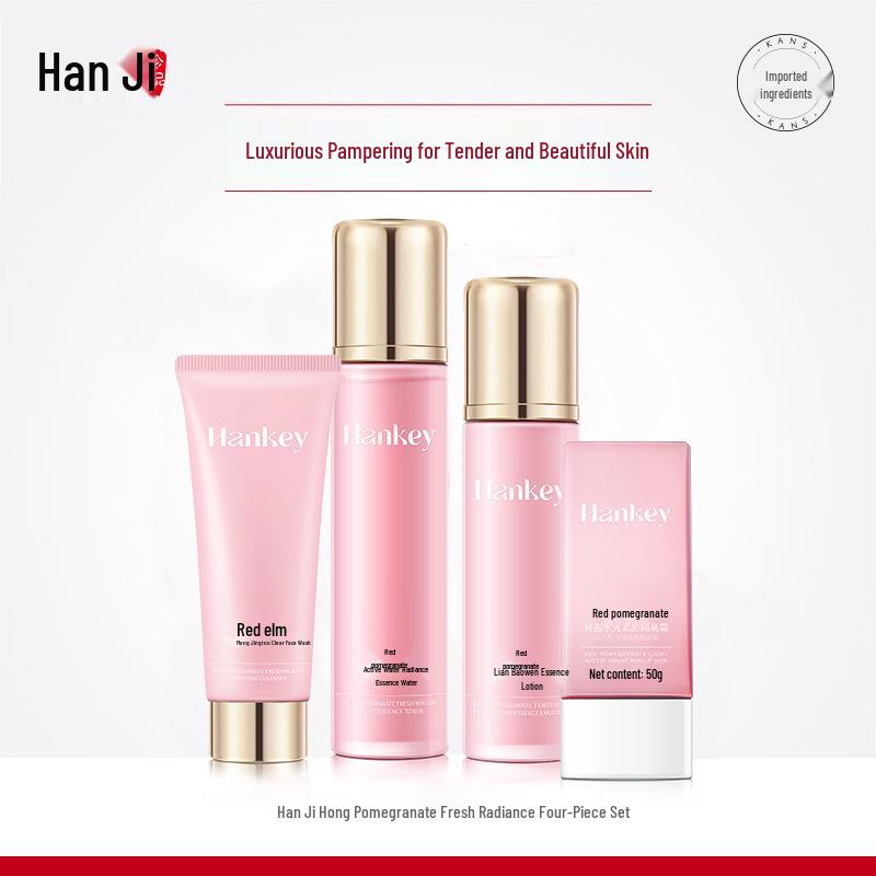 Han Ji Hong Pomegranate Rejuvenating Skincare Set: Hydrating & Moisturizing 4-Piece Kit for Fresh, Tender Skin