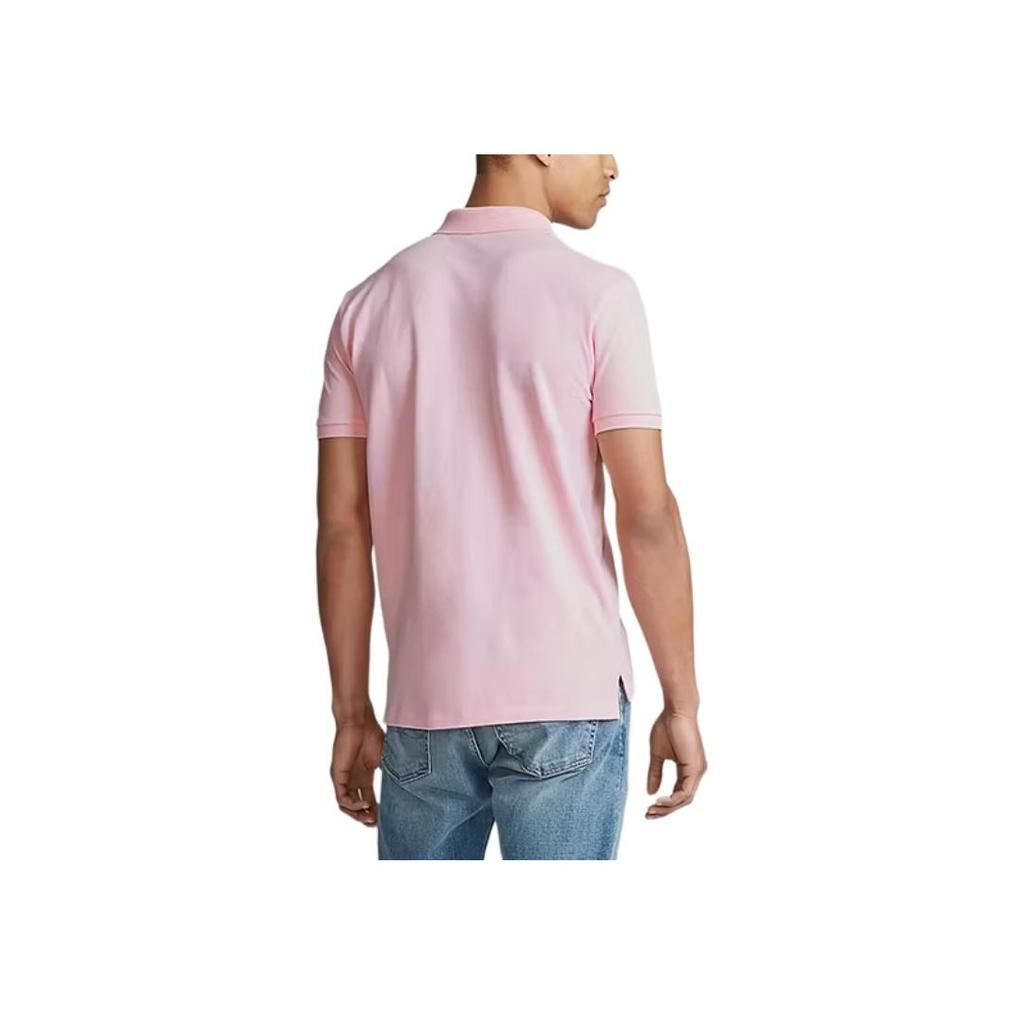 חולצת פולו רגילה עם לוגו slim fit לגברים ורוד MNPOKNI1N820336-650