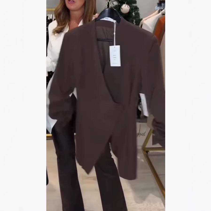 Women's 2026 Slim Fit Black Blazer: Niche Design, New Spring/Autumn Style, Casual Long Sleeve Suit