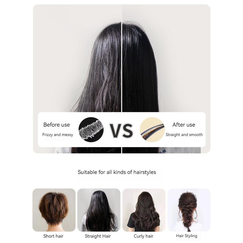 Retractable Cushion Comb Wet & Dry Use Portable Massage Comb Reusable Self Cleaning Hair Brush for Home Travel Office School