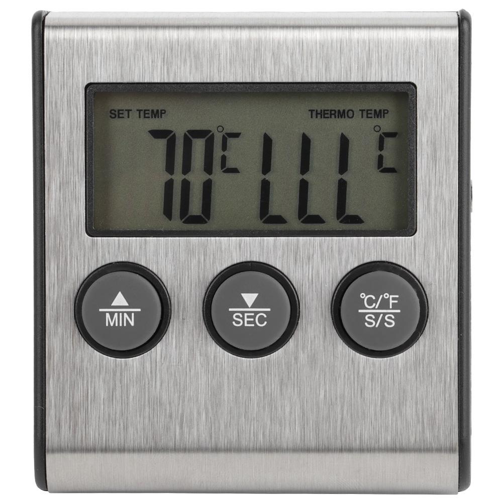 BBQ Thermometer Meat Food Cooking Probe Thermometer with Timer Temperature Measuring Tool