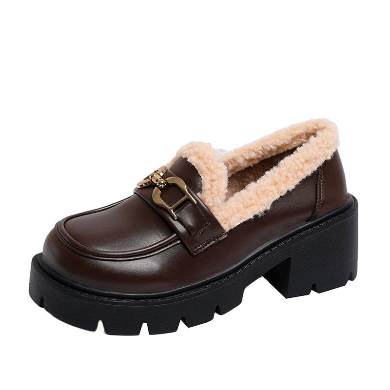 2 British style platform small leather shoes 22 new temperament black fairy style muffin