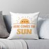 Here Comes The Sun Capa de Almofada Quadrada Poliéster Linho Veludo Estampada Zíper Decorativo Capa de Almofada Decorativa Capa de Almofada para Carro