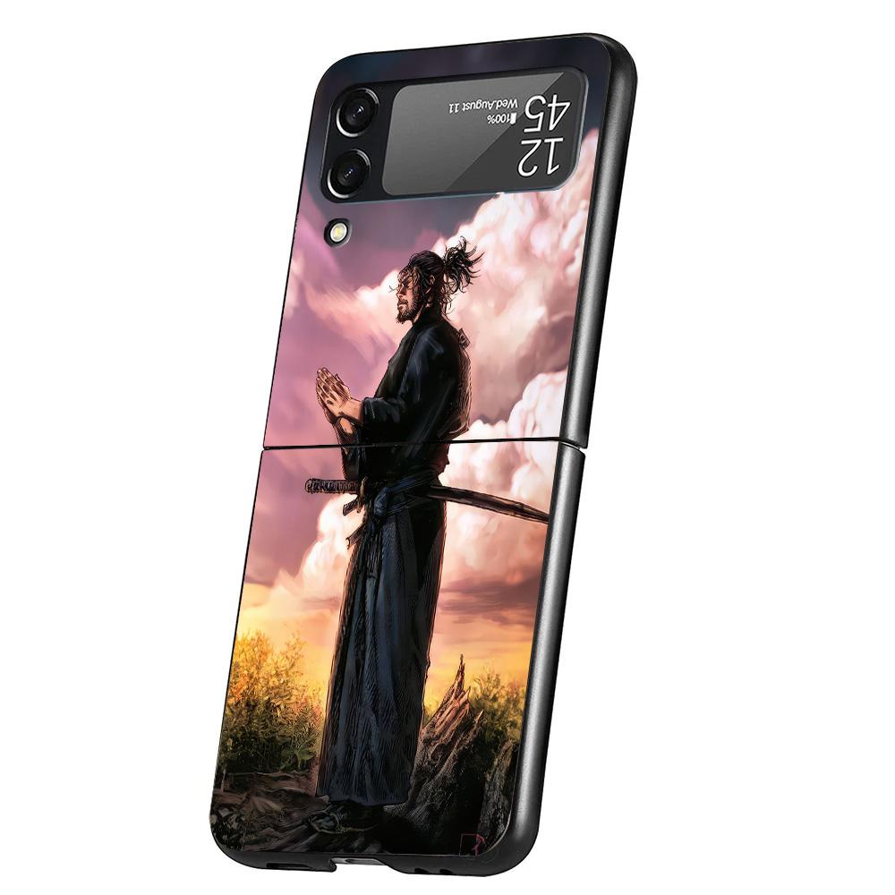Anime Vagabond Samurai Cover Phone Case For Samsung Galaxy Z Flip 7 6 5 4 3 5G Flip7 Flip6 Flip5 Flip4 Flip3 Black Fundas Shell