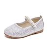 Girls' Autumn 2025 Sequin Closed-Toe Flats: Soft-Soled Princess Shoes for Performances & Formal Dresses