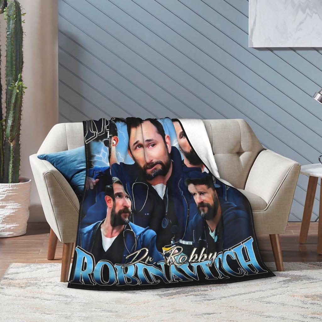 Dr. Robby robinavitch The Pitt Tv Show Blanket Fleece Spring/Autumn Multifunction Thin Throw Blanket for Sofa Bedroom Quilt