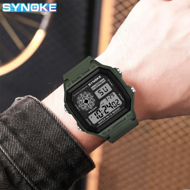 New Top Brand Lightweight Square Classic Student Watch Electronic Watch Luminous Waterproof Sport Men's Small Square Watch