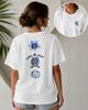 Exquisite Directional Casual Ribbed Croonec Tshirt Breathable Top Unisexs Tshirt Beach Design Flower And Shell Pattern Shirt