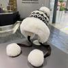 Female cute sweet knitted ear cap autumn and winter skiing thickened warm windproof cold cycling