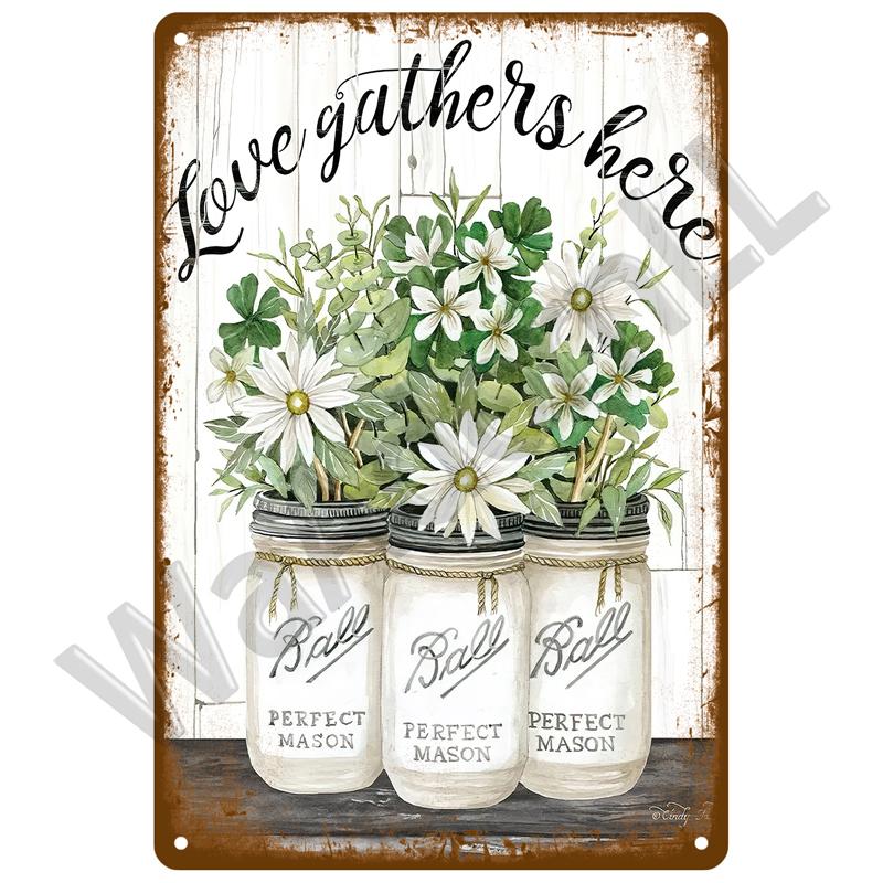 Retro Tin Sign For Cafe Garden Decorations Vintage Metal Sign Home Wall Art Mural Plaque Plate Room Decor Farm Painting Gift