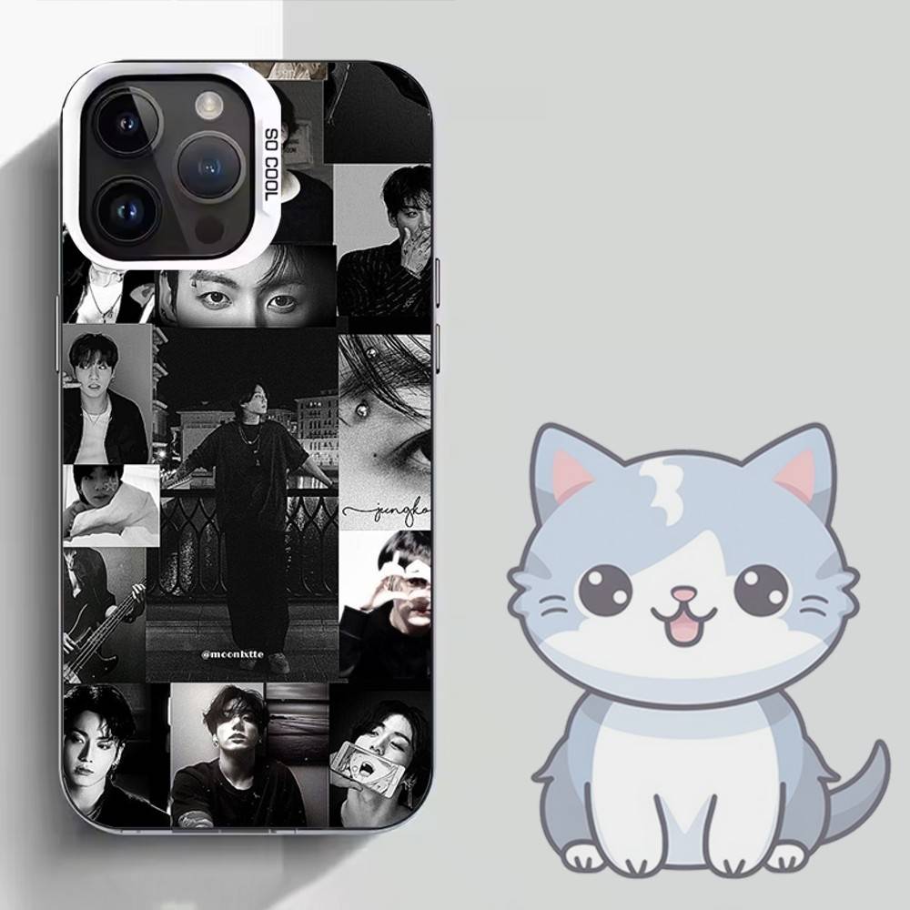 Kpop J-JungkookS Phone Case For iPhone 16,15,14,13,12,11,Mini,Pro,SE,MAX White Matte Shockproof Cover