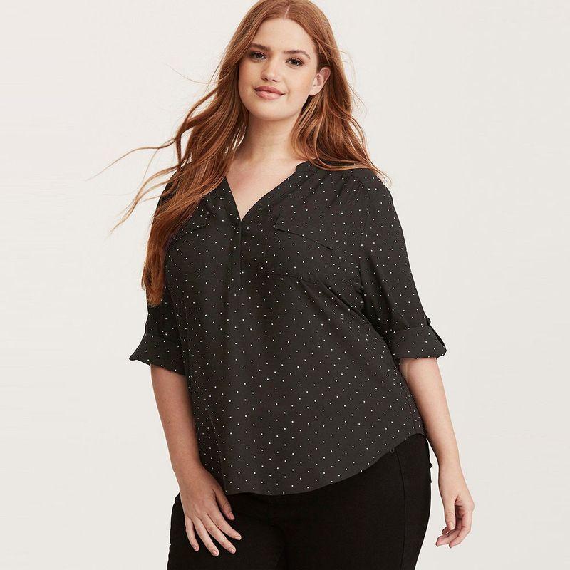 

Export European and American Single Export 100.00kg Extra Large Size Loose Cool Slimming 3/4 Sleeves Chiffon Shirt Summer Tops Dark gray 5
