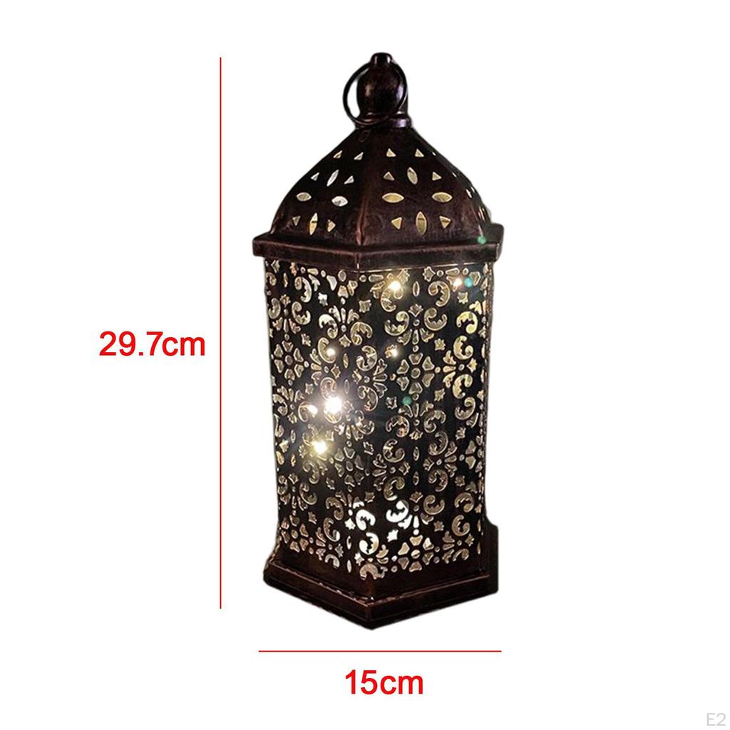 Retro Style Hanging Hollow Carved Light Battery Operated Desk Lamp for Room Ornament