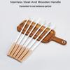ZISIZ Stainless Steel BBQ Skewers with Wooden Handles