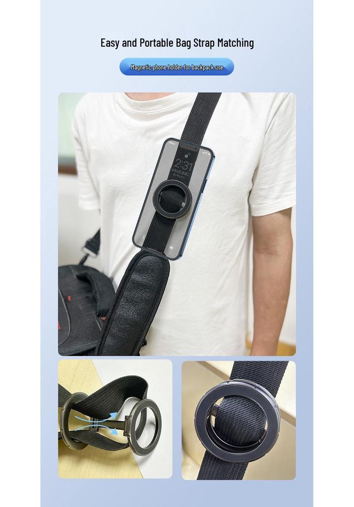 Double Head Magnetic Car Phone Mount - Dual-Sided Metal Stand for Streaming & Navigation
