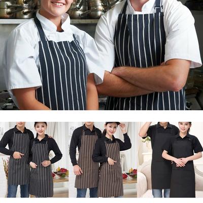 Dames Kookbenodigdheden Catering Halternek Lange Strepen Schort Chef Schort Schoon Schort Slabbetjes