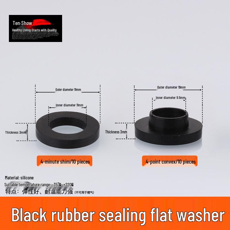 4-Point Silicone Water Heater Gasket - 1 Inch/6-Point Rubber Washer for Pipes and Meters
