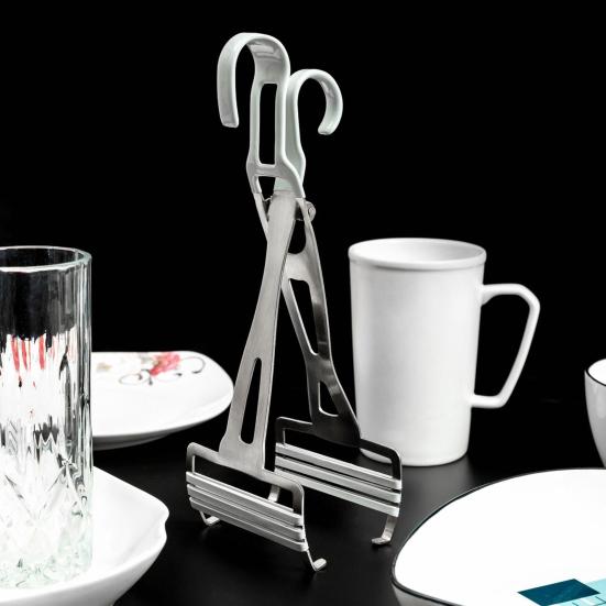 Anti-Scald Lifter Plate Clamp Stainless Steel Dish Tongs Dish Clip Pan Gripper Bowl Clamp Non-Slip Grip for Home Restaurant Bar