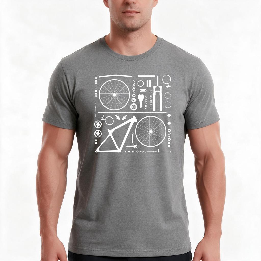 Mountain Bike In Pieces Tshirt Summer Casual Cotton Tee Oversized Streetwear Tops Vintage Graphic Print Unisex Unisex Unisex