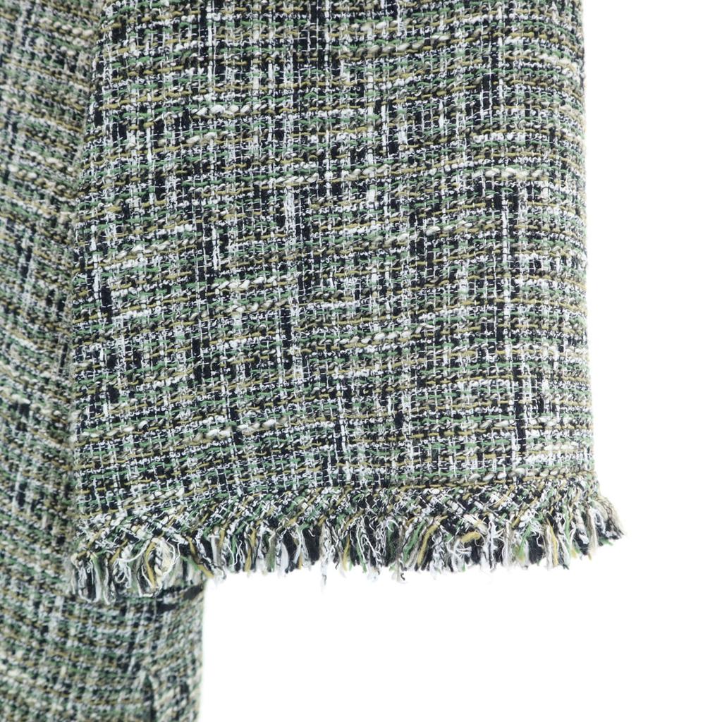 Unused Rene Made In Japan Short Sleeve Tweed One Piece 36 Green Women Used