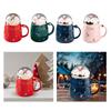 Christmas Ceramic Mug Novelty Mug with Lid Decorative Drinkware Christmas Coffee Mug Xmas Mug for Kids Adults Boys Girls
