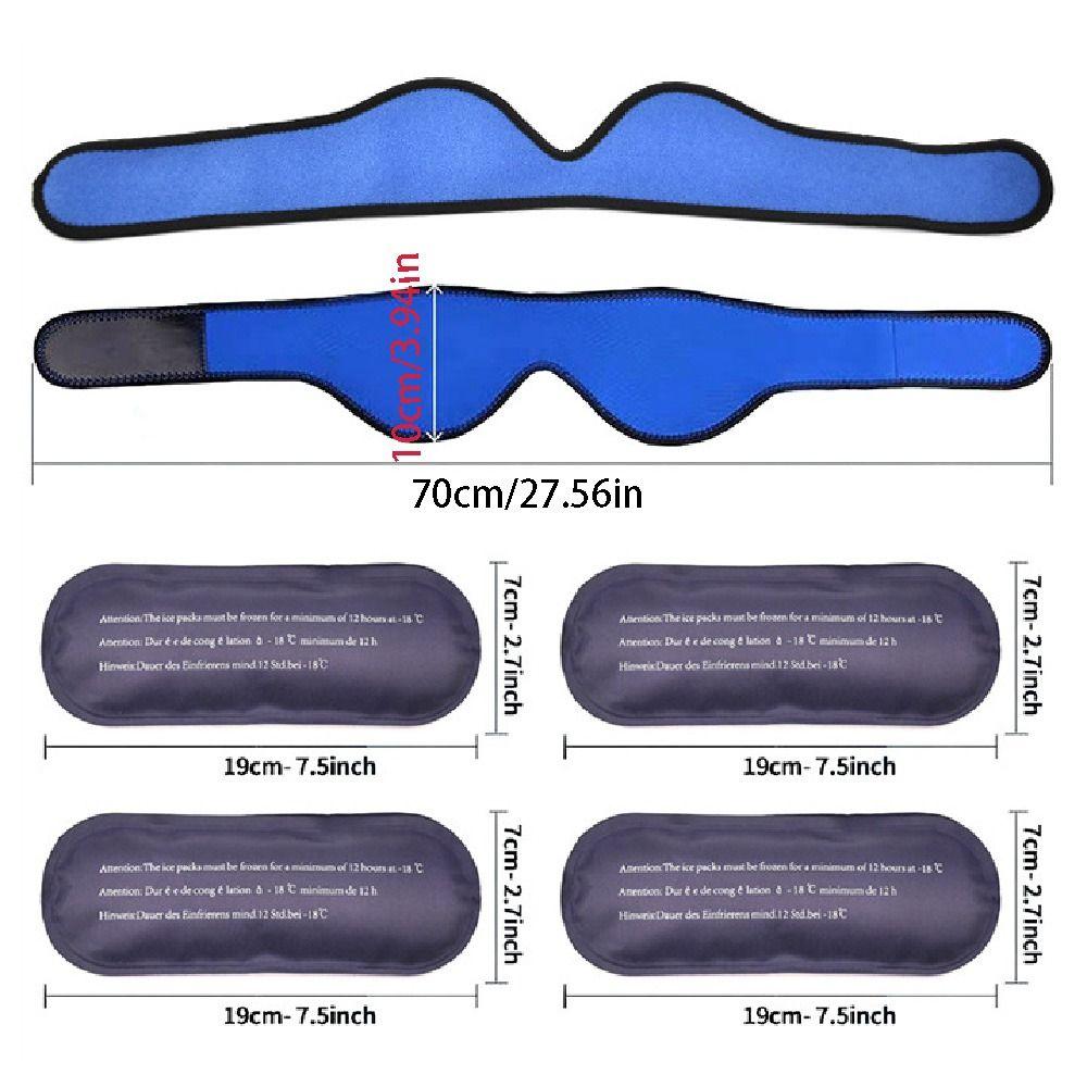 Elastic Hot Cold Gel Wraps Toothache Relief 4 Ice Packs with Adjustable Wrap Tooth Extraction