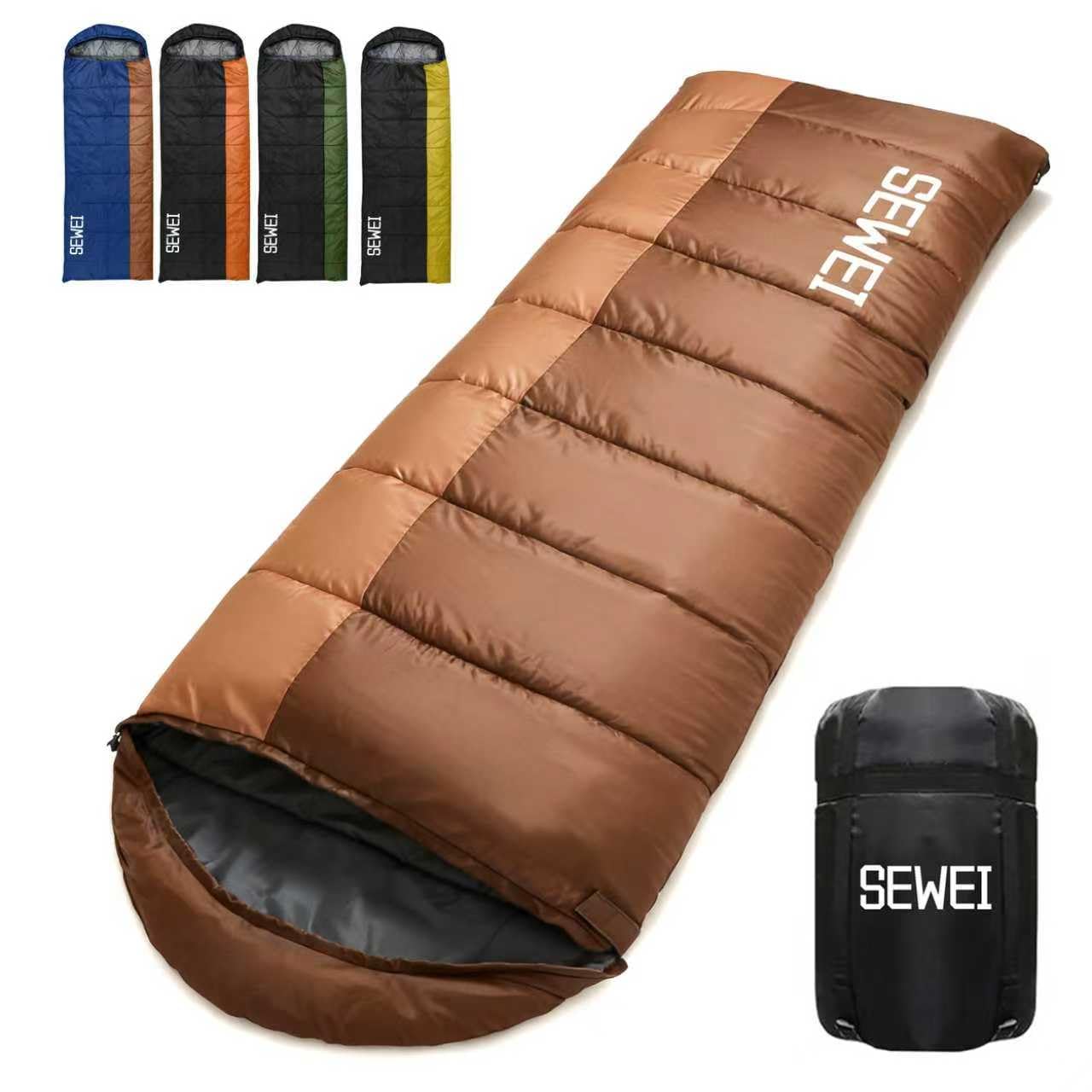 

SEWEI Winter Sleeping Bag [Envelope Type, Double Insulation at Foot, 230T Waterproof] Lightweight, Compact, Washable, Suitable for Mountaineering, Car