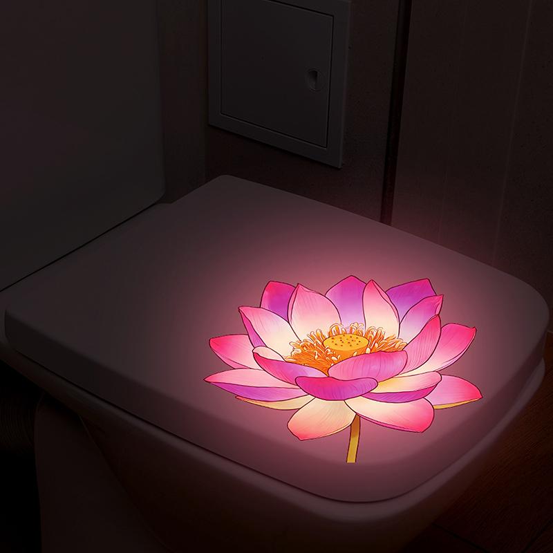 Adesivi per WC a Forma di Fiore Luminescenti Autoadesivi Rimovibili Decalcomanie Floreali Luminose Decorazioni per Finestre Muri Adesivi per Auto