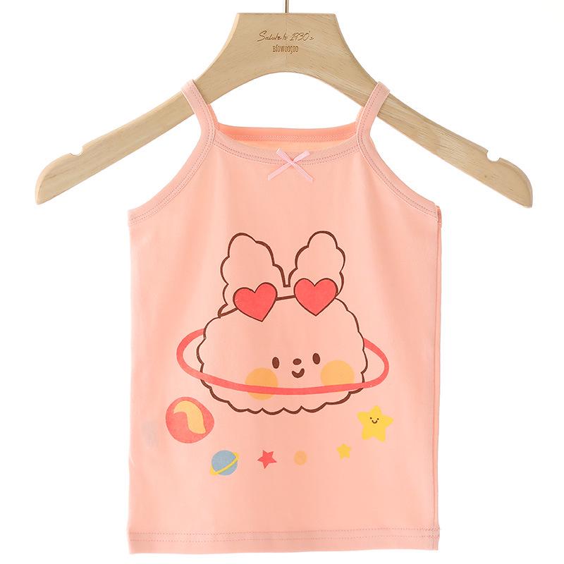 Girls' Cotton Spaghetti Strap Tank Top Sleeveless Base Layer Vest