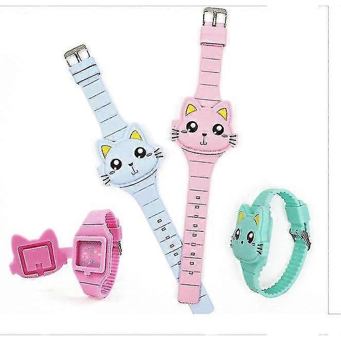 3d Kids Watches Cute Rabbit Cat Cartoon Led Electronic Children's Watch Kids Boys And Girls Silicone Toy Tw