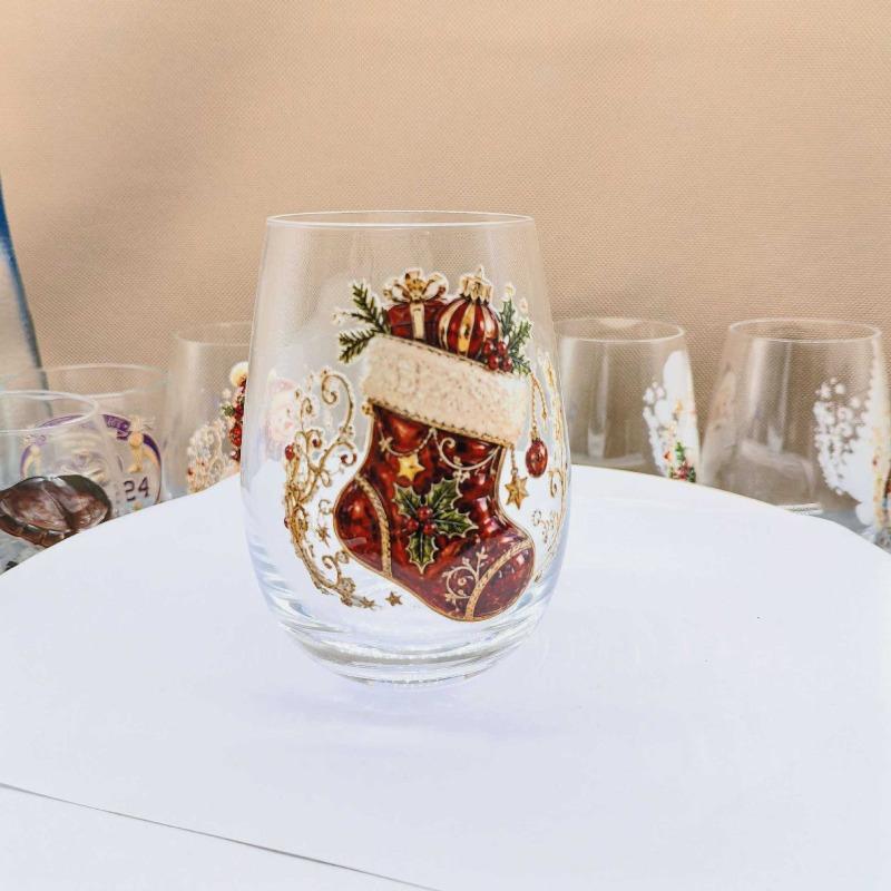 Bicchiere da Whisky Nuovo Vetro Stile Bouquet di Fiori Artigianato in Vetro Bicchiere da Whisky